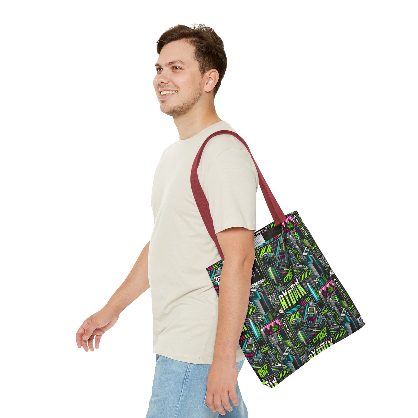 Tech-Forward Graphics Tech-Inspired Streetwear Tote Bag - 8404 Design-46