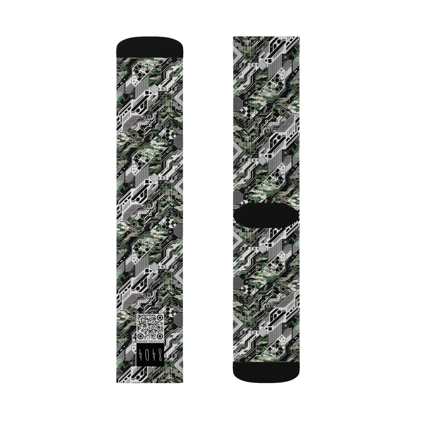 Tech Camo Fusion Tech-Forward Streetwear With a Futuristic Edge Sublimation Socks - 8404 Design-46