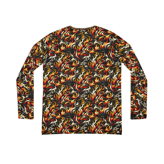 Fire & Flames Bold Streetwear Statement Women's Long Sleeve V-Neck Shirt - 8404 Design-55