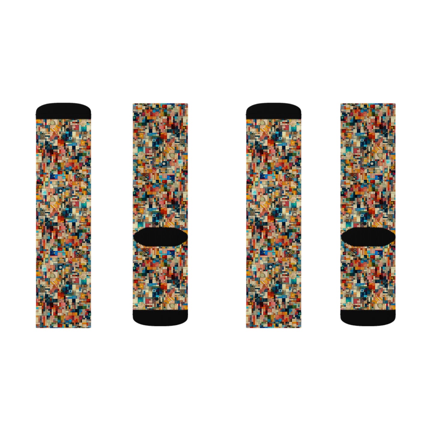 Digital Artistic Expression Artistic Streetwear Sublimation Socks - 8404 Design-46