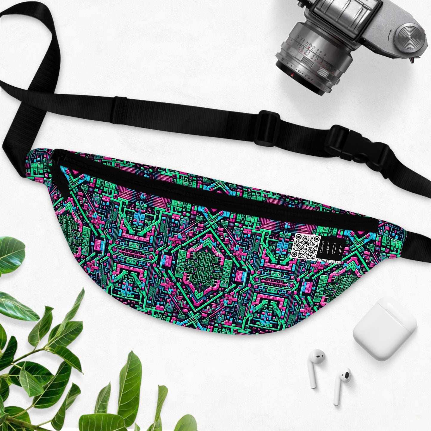 Digital Glitch Vibes Tech-Inspired Streetwear Fanny Pack - 8404 Design-71