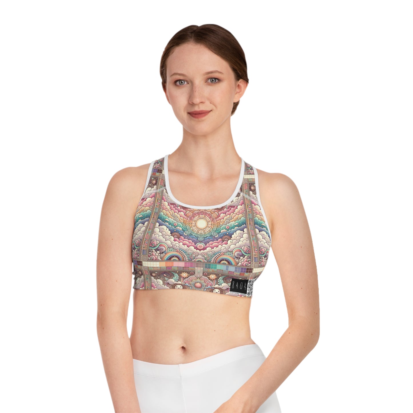 Digital Dreamland Whimsical and Nostalgic Streetwear With a Digital Twist Sports Bra - 8404 Design-56