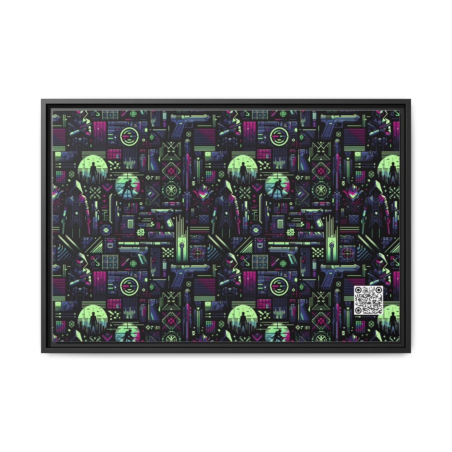 Tech Noir Futuristic Cyberpunk Matte Canvas, Framed (multi-Color) - 8404 Design-63 A