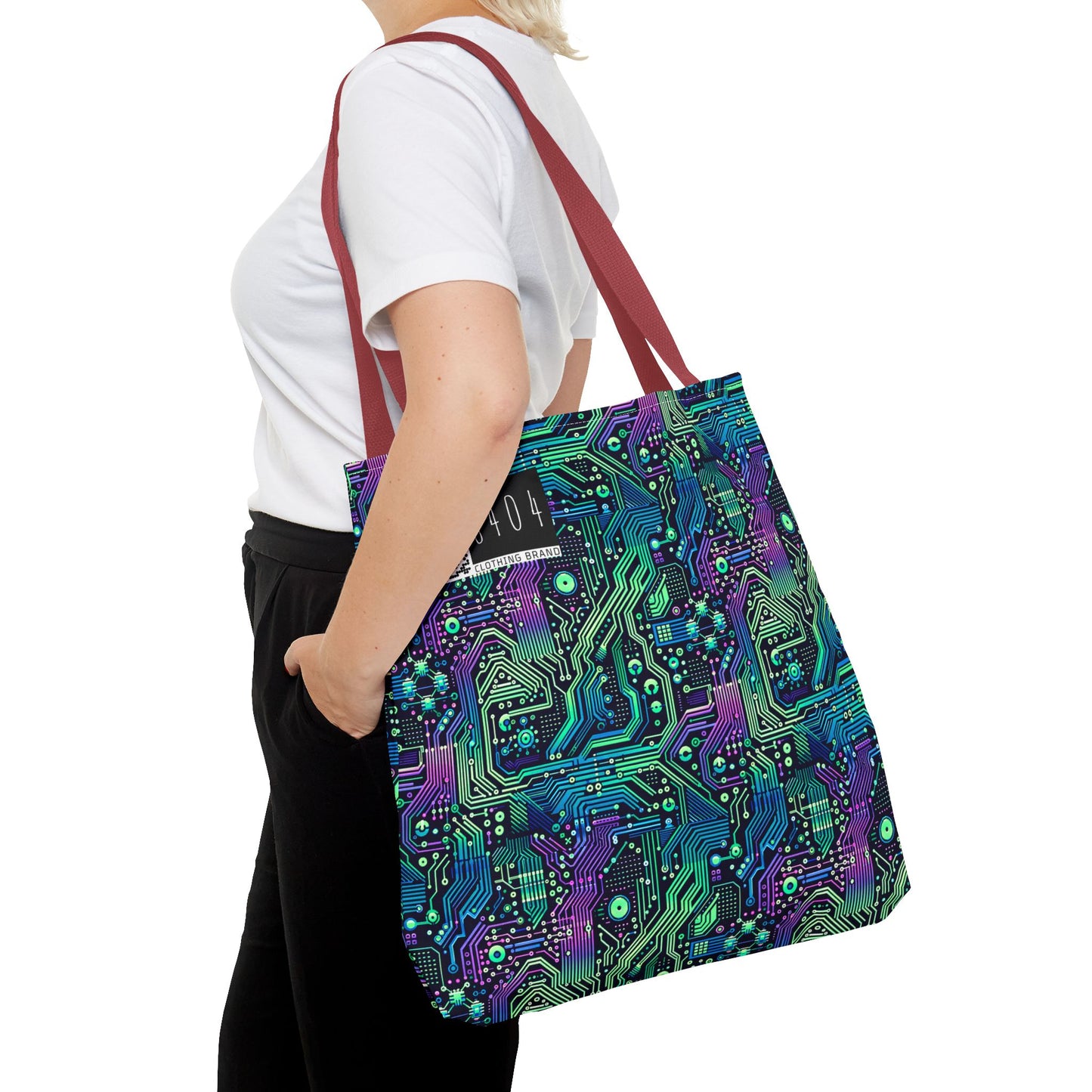 Tech-Infused Neon Tech-Forward Streetwear Tote Bag - 8404 Design-66