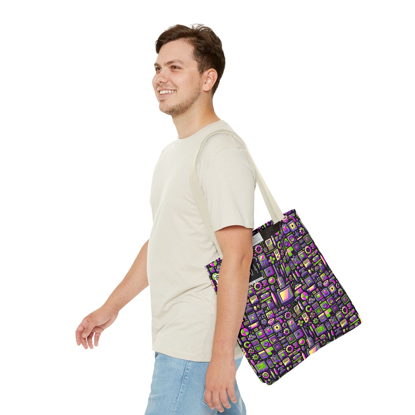 Digital Nostalgia Remix Modern Vintage Fusion Tote Bag - 8404 Design-67