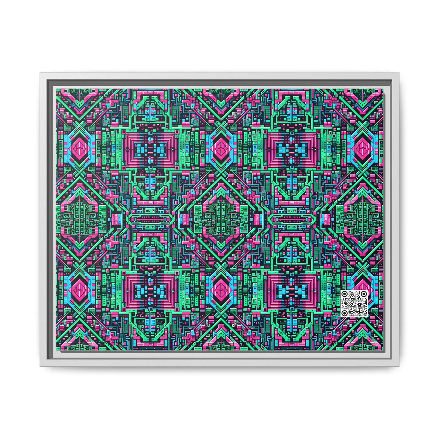 Digital Glitch Vibes Tech-Inspired Streetwear Matte Canvas, Framed (multi-Color) - 8404 Design-71 A