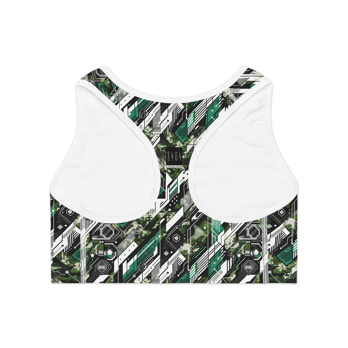 Tech Camo Fusion Tech-Forward Streetwear With a Futuristic Edge Sports Bra - 8404 Design-63