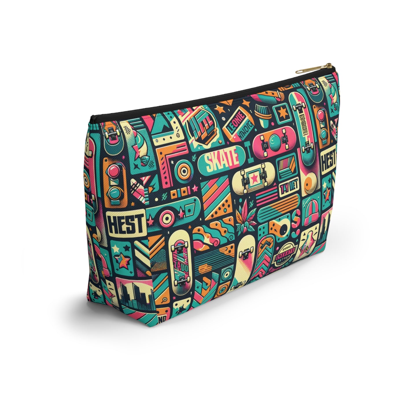 Skate Culture Revival Urban Retro Cool Accessory Pouch W T-Bottom - 8404 Design-61