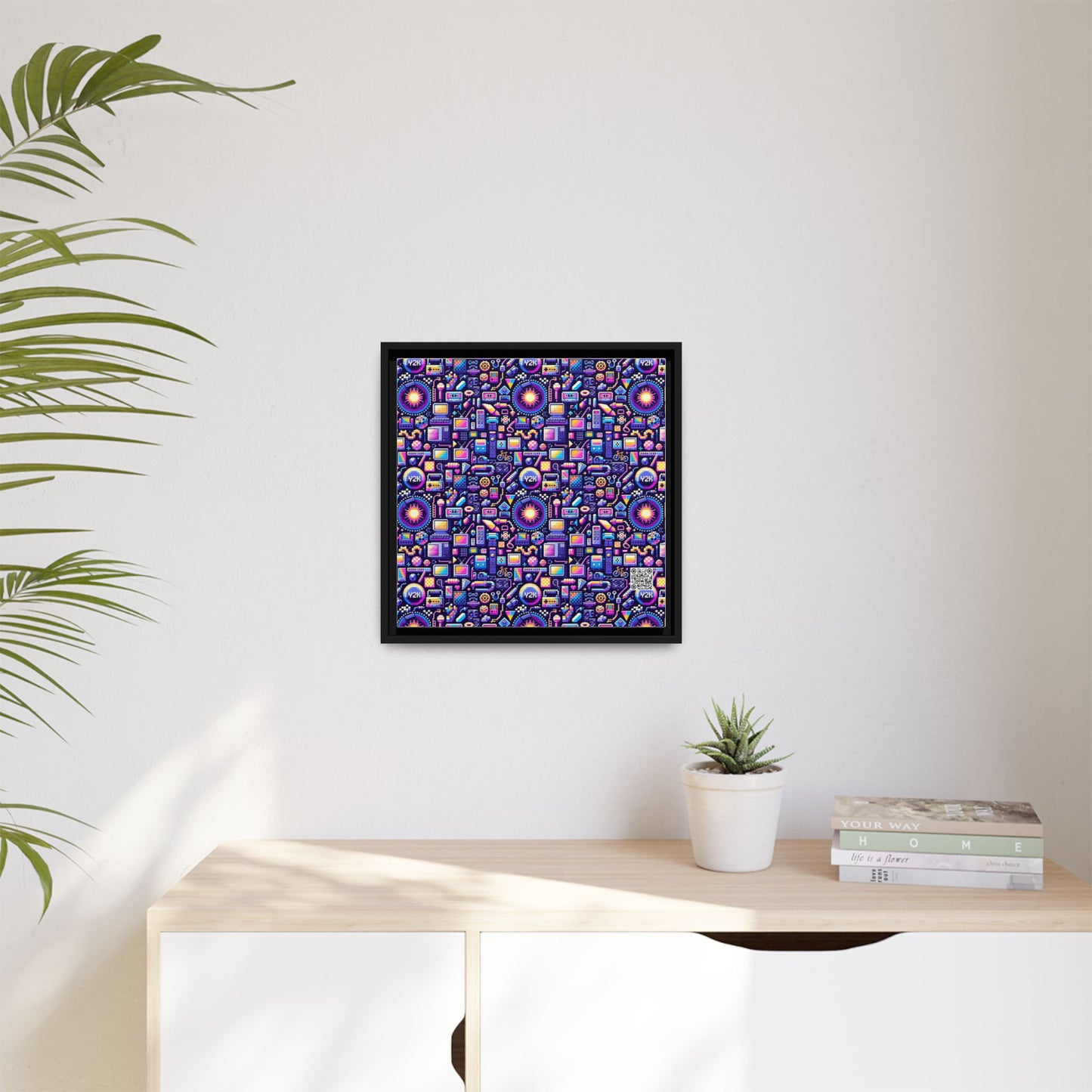 Digital Nostalgia Modern Retro Fusion Matte Canvas, Framed (multi-Color) - 8404 Design-64 B
