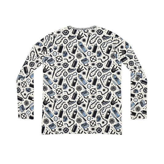 Cultural Rebellion Graphics Edgy and Rebellious With a Hint of Nostalgia Women's Long Sleeve V-Neck Shirt - 8404 Design-57