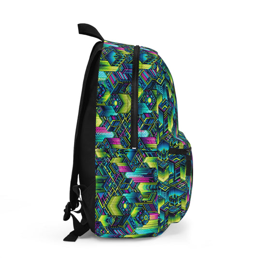 Tech-Infused Neon Tech-Forward Streetwear Backpack - 8404 Design-65