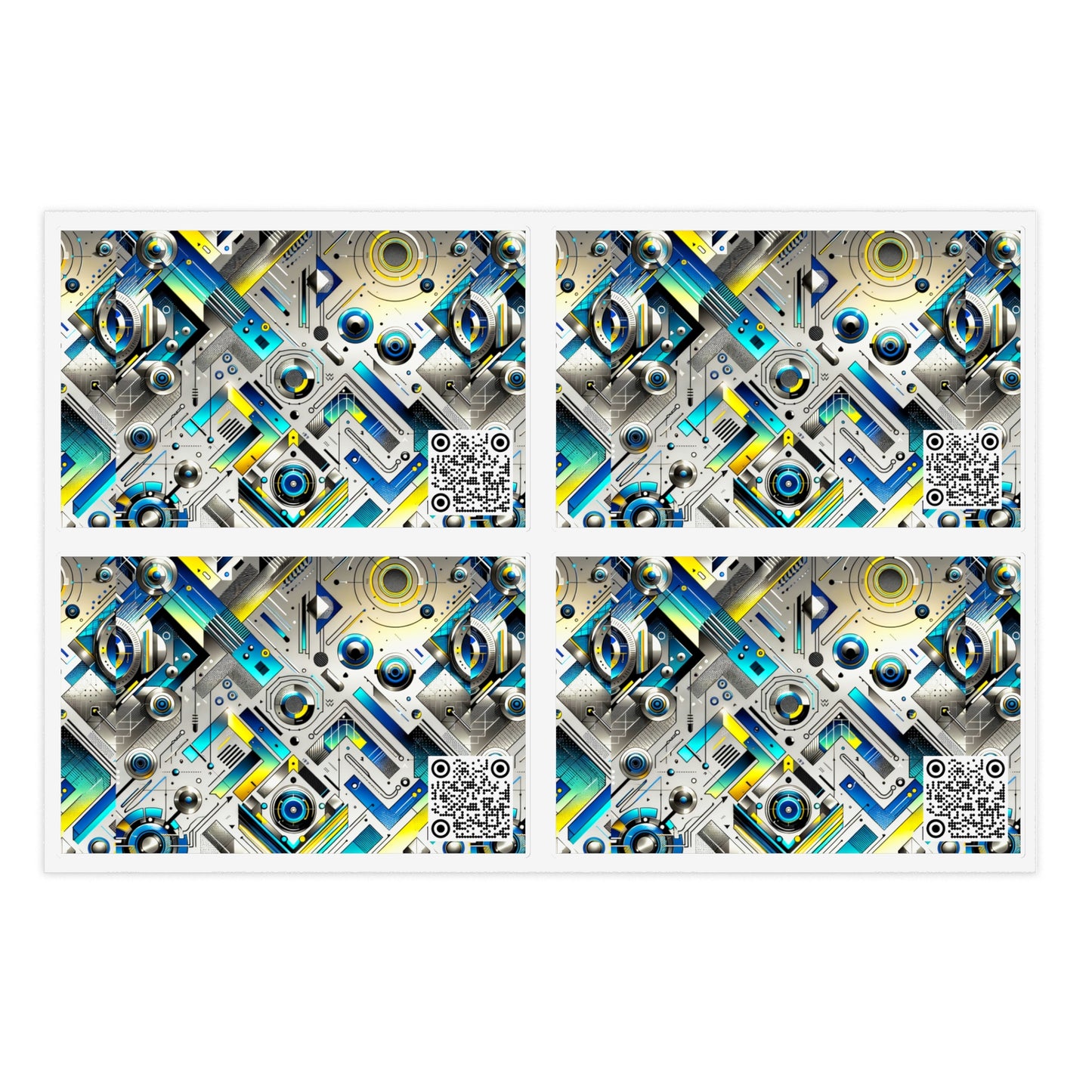 Tech Art Fusion Tech-Forward Streetwear Sticker Sheets - 8404 Design-59