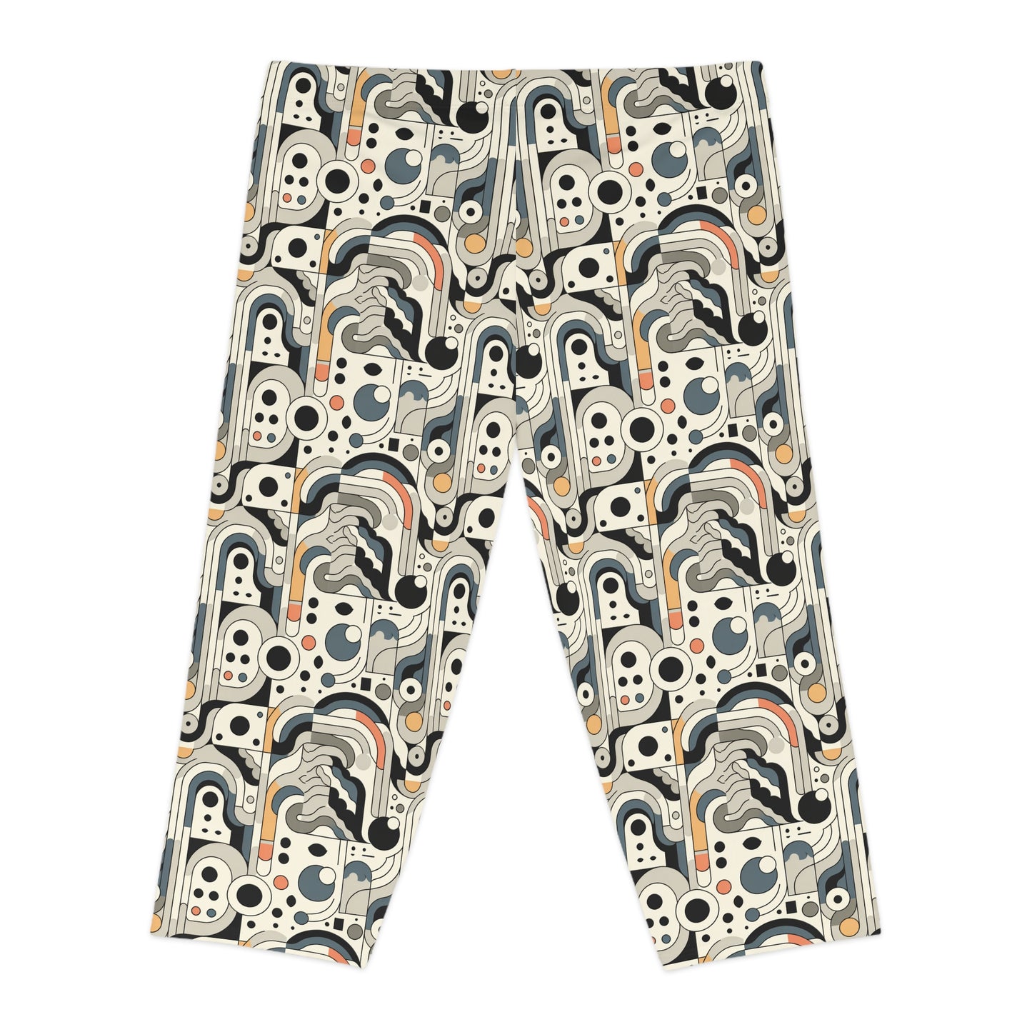 Modern Minimalism Minimalist Tech Women's Capri Leggings - 8404 Design-60