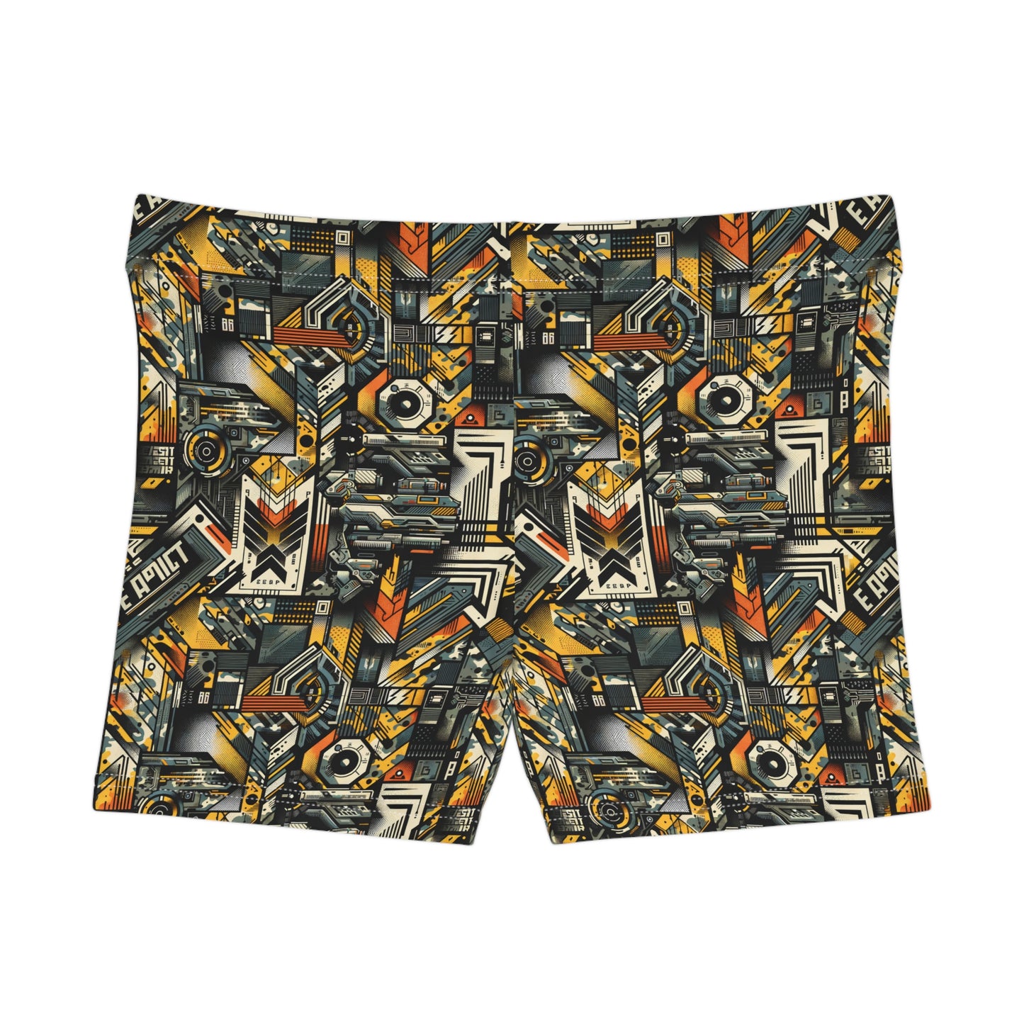 Digital Punk Futuristic Grunge Women's Shorts - 8404 Design-49