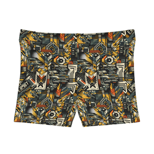 Digital Punk Futuristic Grunge Women's Shorts - 8404 Design-49