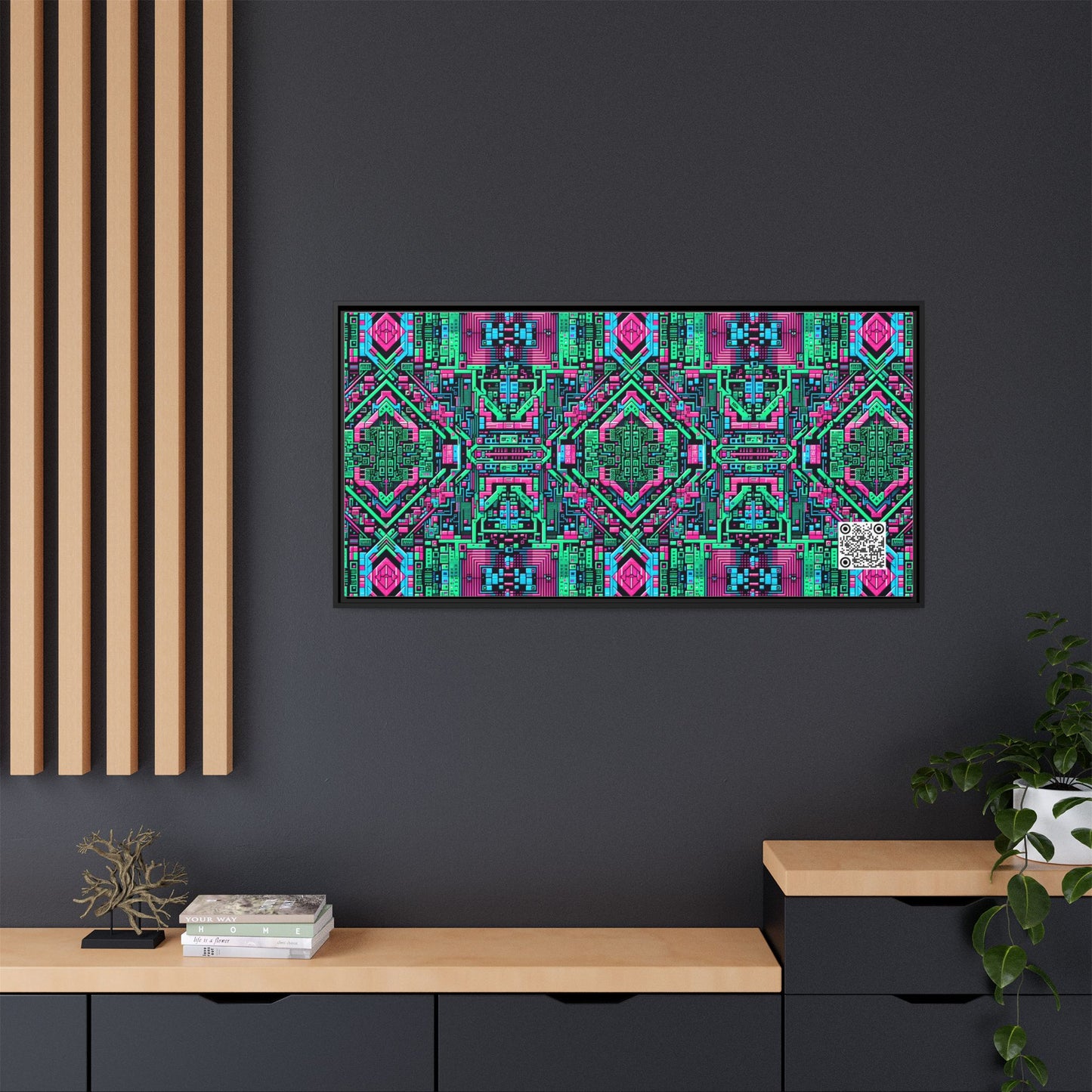 Digital Glitch Vibes Tech-Inspired Streetwear Matte Canvas, Framed (multi-Color) - 8404 Design-71 B
