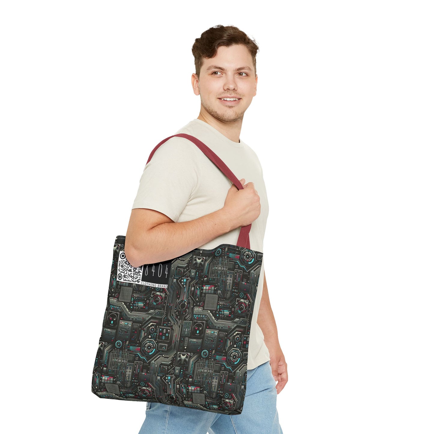 Tech Noir Aesthetics Sleek Tech Streetwear Tote Bag - 8404 Design-52