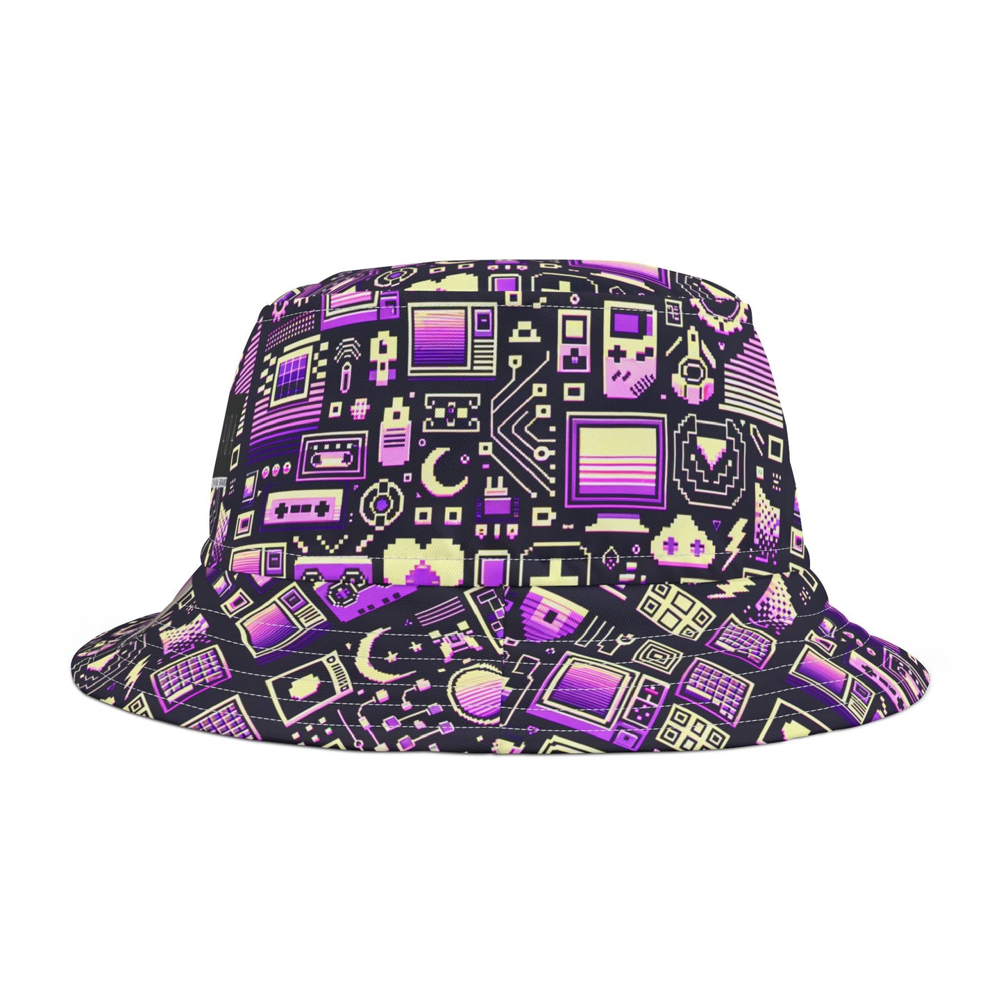 Digital Nostalgia Remix Modern Vintage Fusion Bucket Hat - 8404 Design-54
