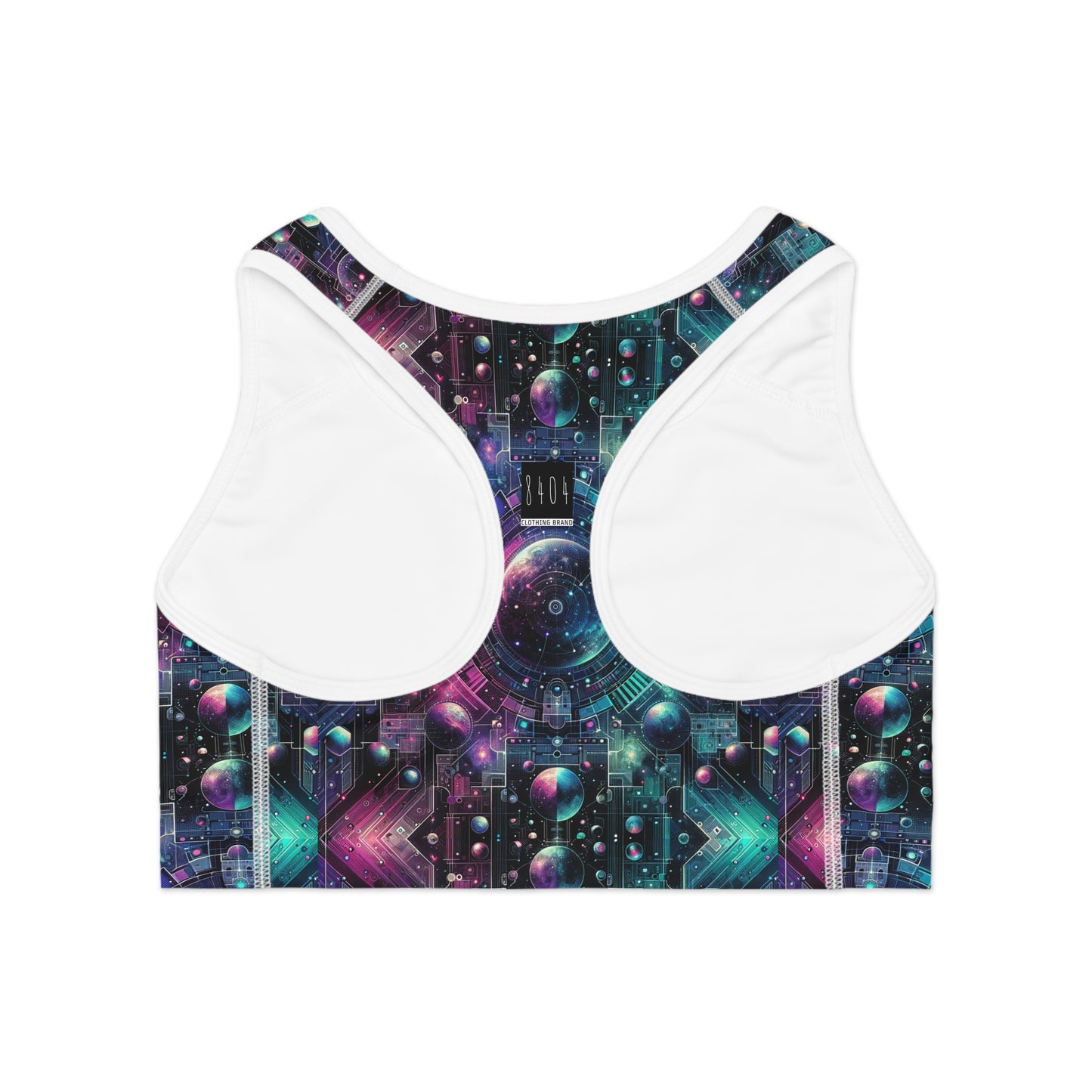 Galactic Hues Tech-Forward Cosmic Fusion Sports Bra - 8404 Design-59