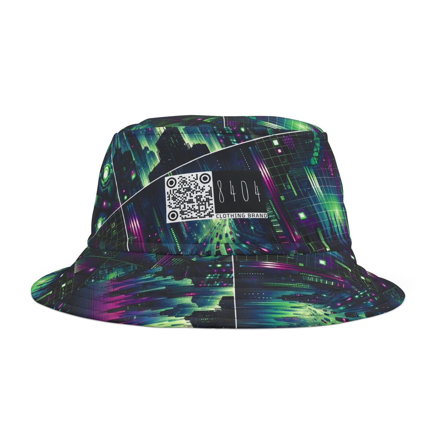 Tech Noir Aesthetics Tech-Forward Urban Dystopia Bucket Hat - 8404 Design-54