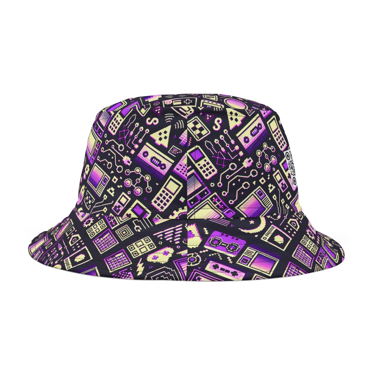 Digital Nostalgia Remix Modern Vintage Fusion Bucket Hat - 8404 Design-54