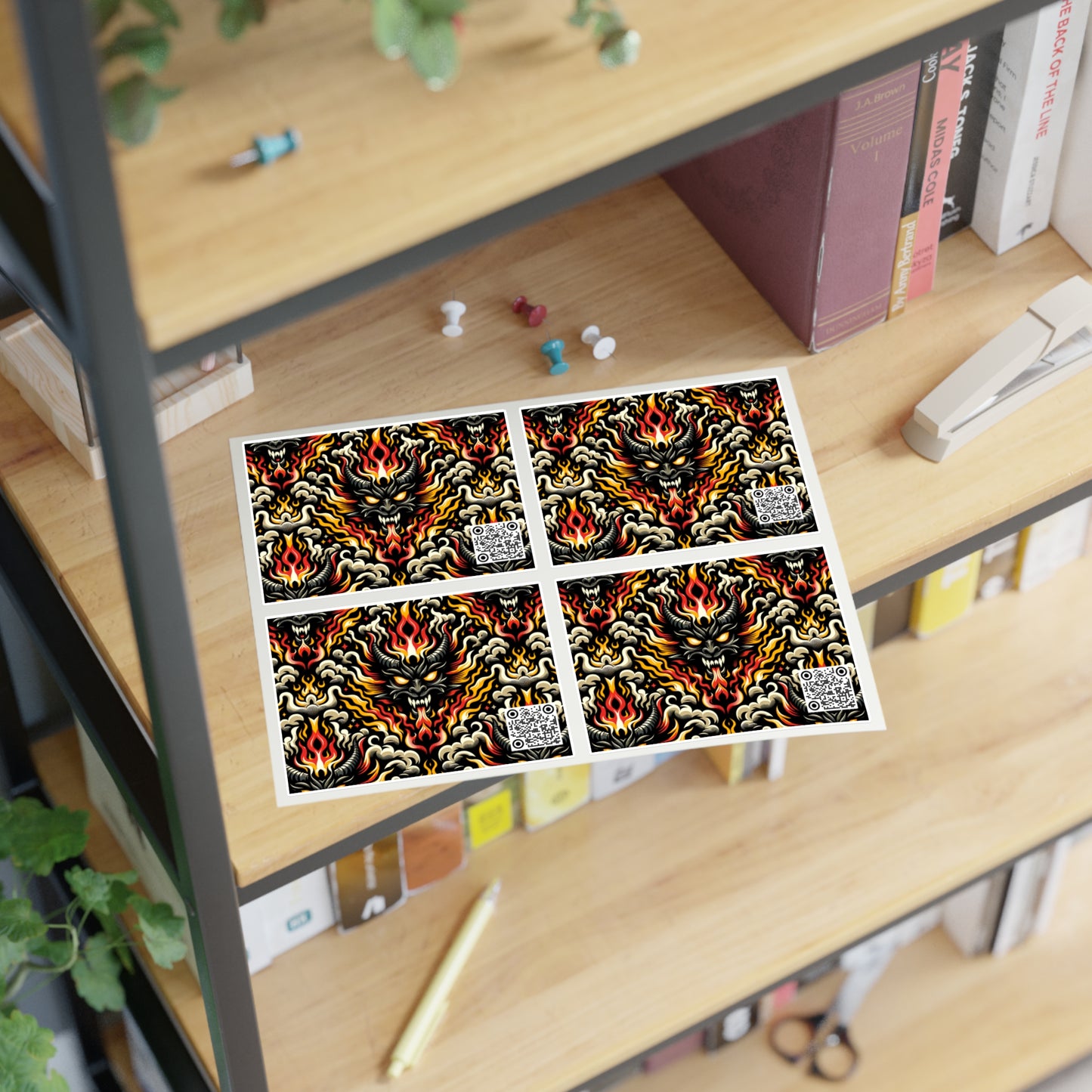 Flame Graphics Maximalist Streetwear Sticker Sheets - 8404 Design-59