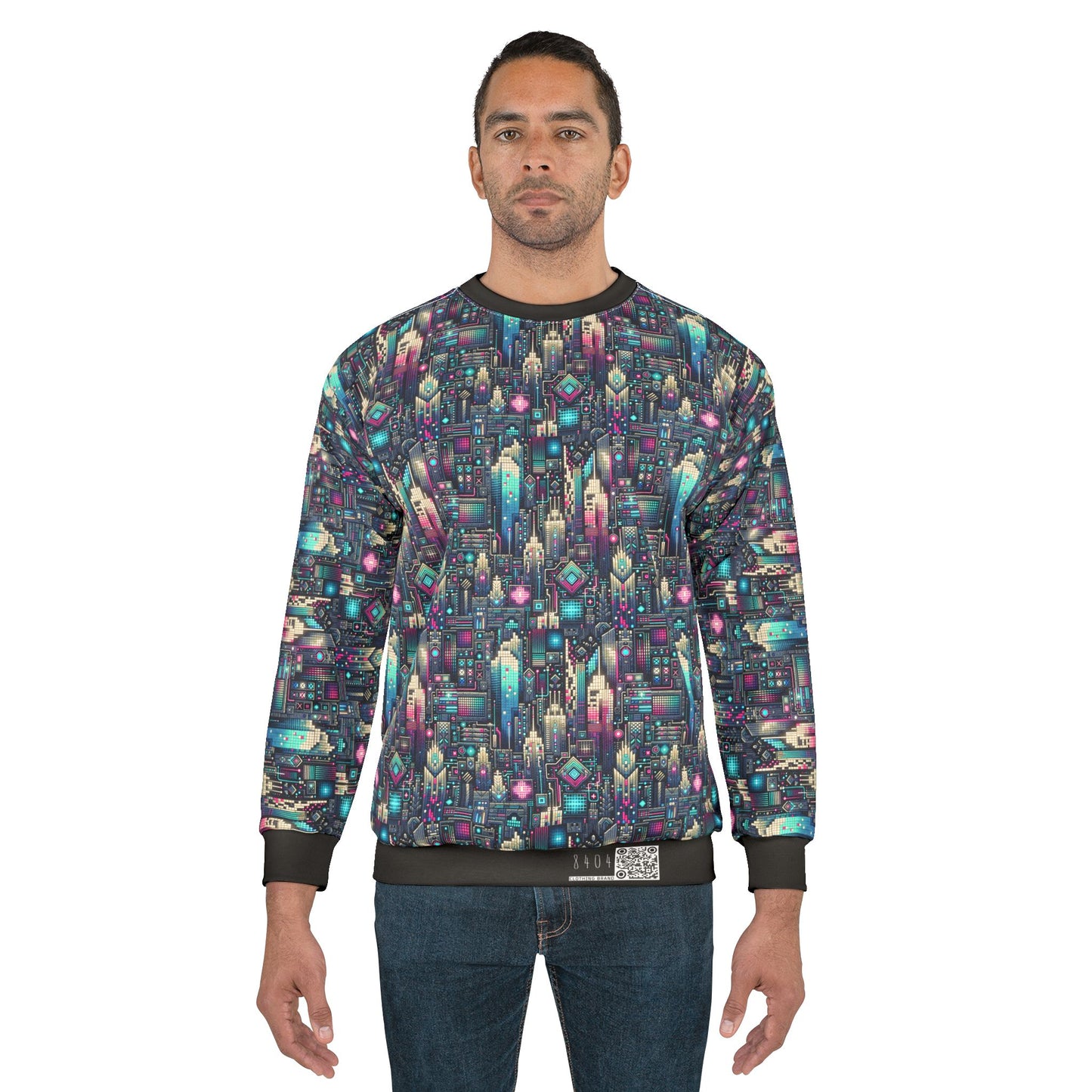 Digital Renaissance Tech-Forward Maximalism Sweatshirt - 8404 Design-56