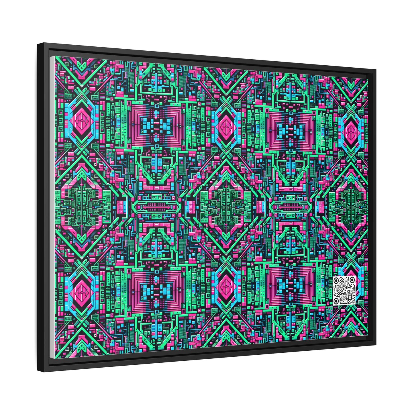 Digital Glitch Vibes Tech-Inspired Streetwear Matte Canvas, Framed (multi-Color) - 8404 Design-71 A