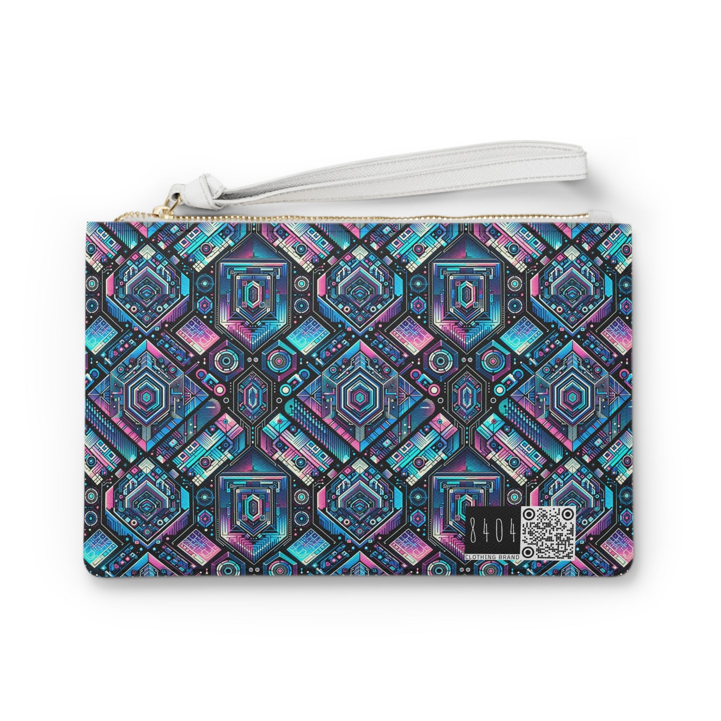 Digital Dreamland Futuristic Tech Aesthetic Clutch Bag - 8404 Design-46