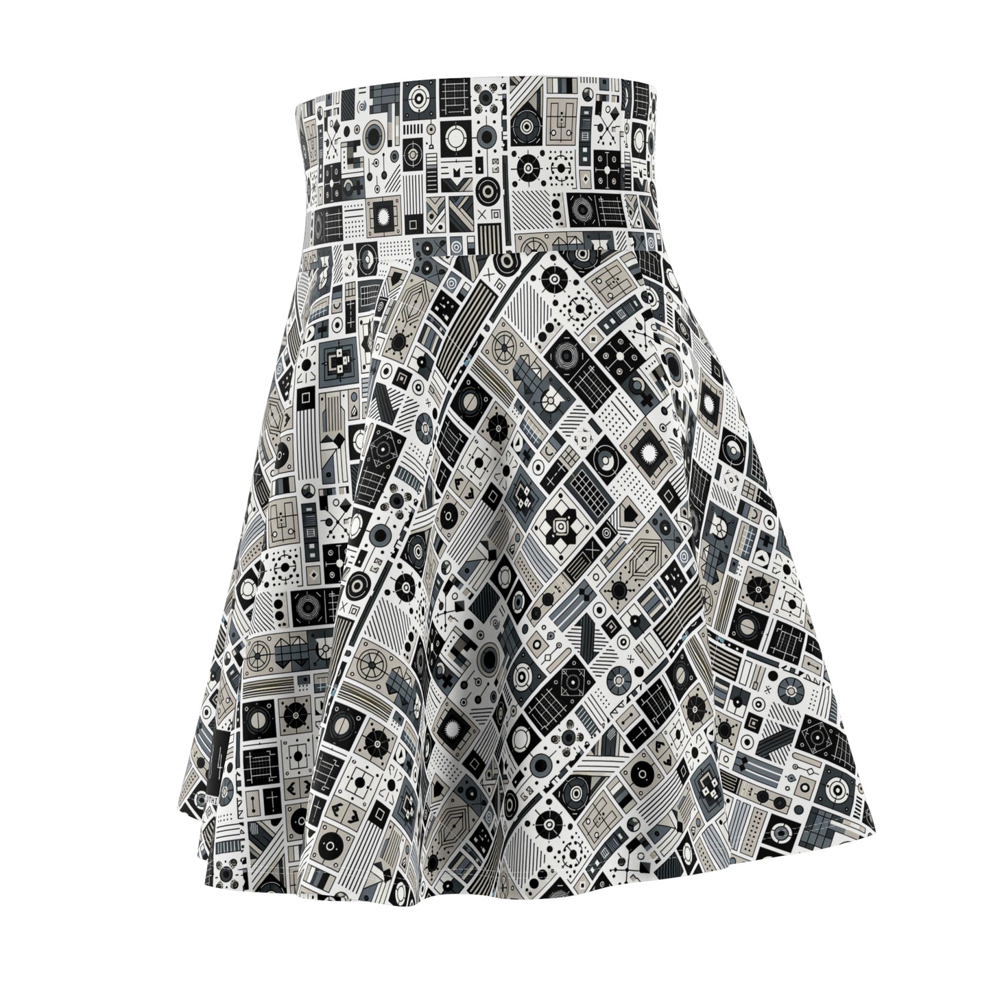 Digital Minimalism Minimalist Tech Women's Skater Skirt - 8404 Design-45
