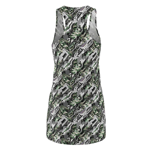 Tech Camo Fusion Tech-Forward Streetwear With a Futuristic Edge Women's Cut & Sew Racerback Dress - 8404 Design-46