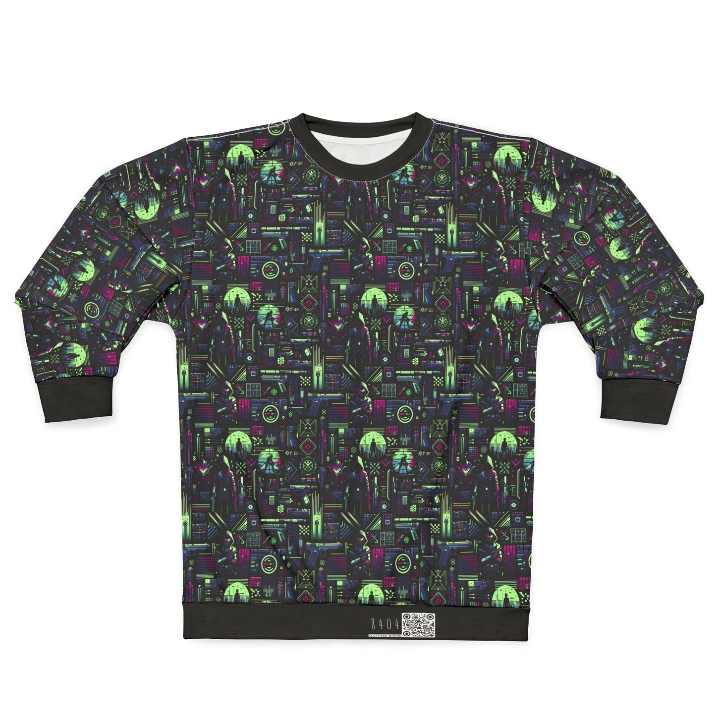 Tech Noir Futuristic Cyberpunk Sweatshirt - 8404 Design-63