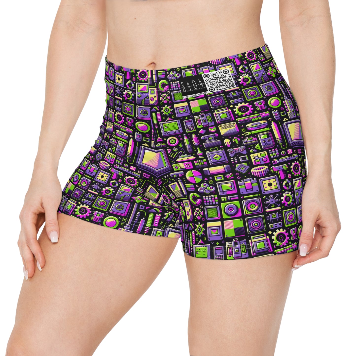 Digital Nostalgia Remix Modern Vintage Fusion Women's Shorts - 8404 Design-67