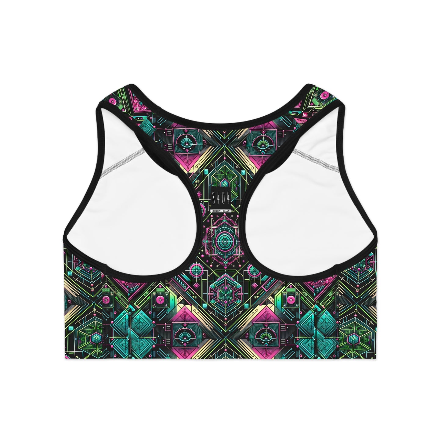 Tech-Infused Graphics Tech-Forward Streetwear Sports Bra - 8404 Design-45
