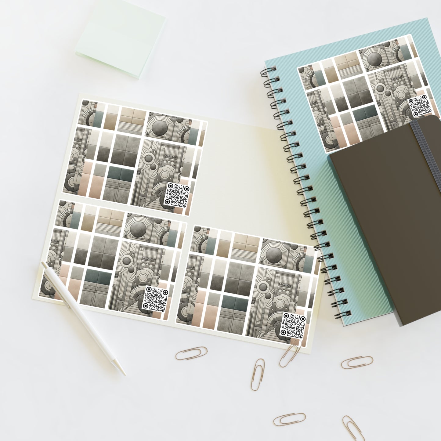 Tech Utility Chic Tech-Forward Minimalist Sticker Sheets - 8404 Design-59