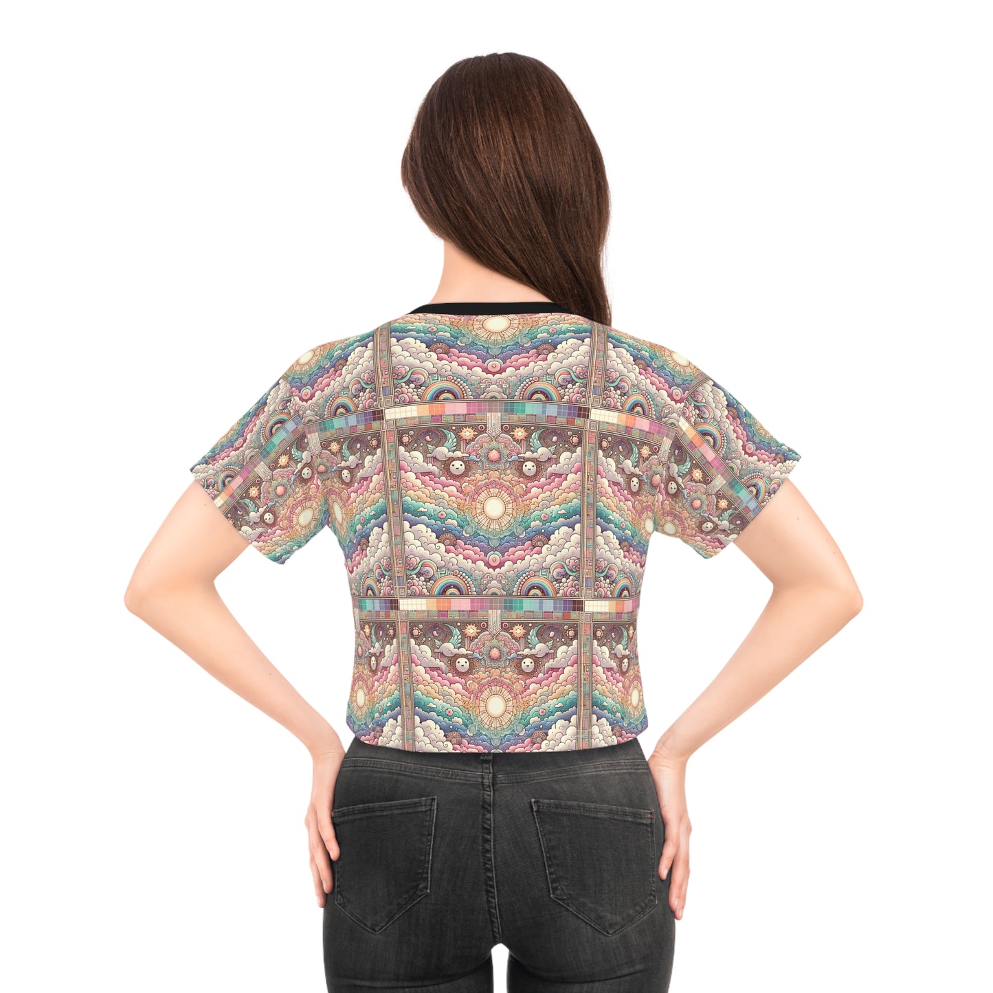 Digital Dreamland Whimsical and Nostalgic Streetwear With a Digital Twist Crop Tee - 8404 Design-56