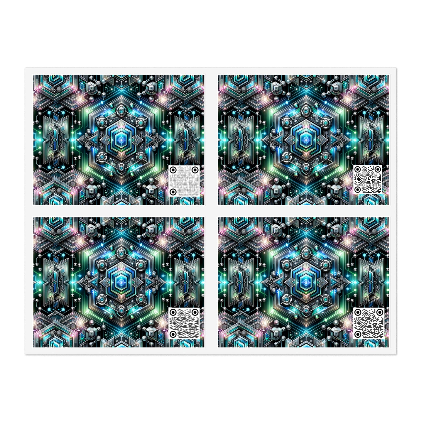Tech-Infused Futurism Futuristic Tech Sticker Sheets - 8404 Design-63