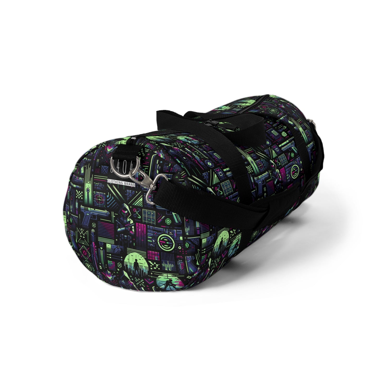 Tech Noir Futuristic Cyberpunk Duffel Bag - 8404 Design-63