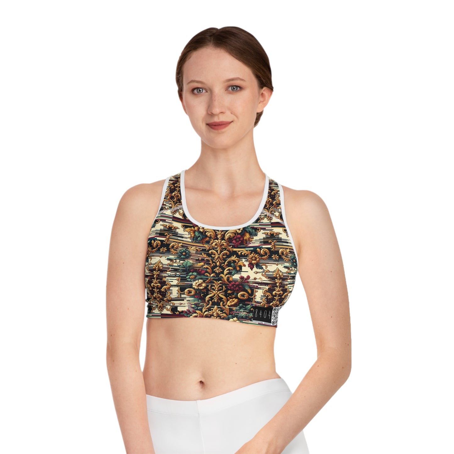 Digital Renaissance Modern Baroque Fusion Sports Bra - 8404 Design-63