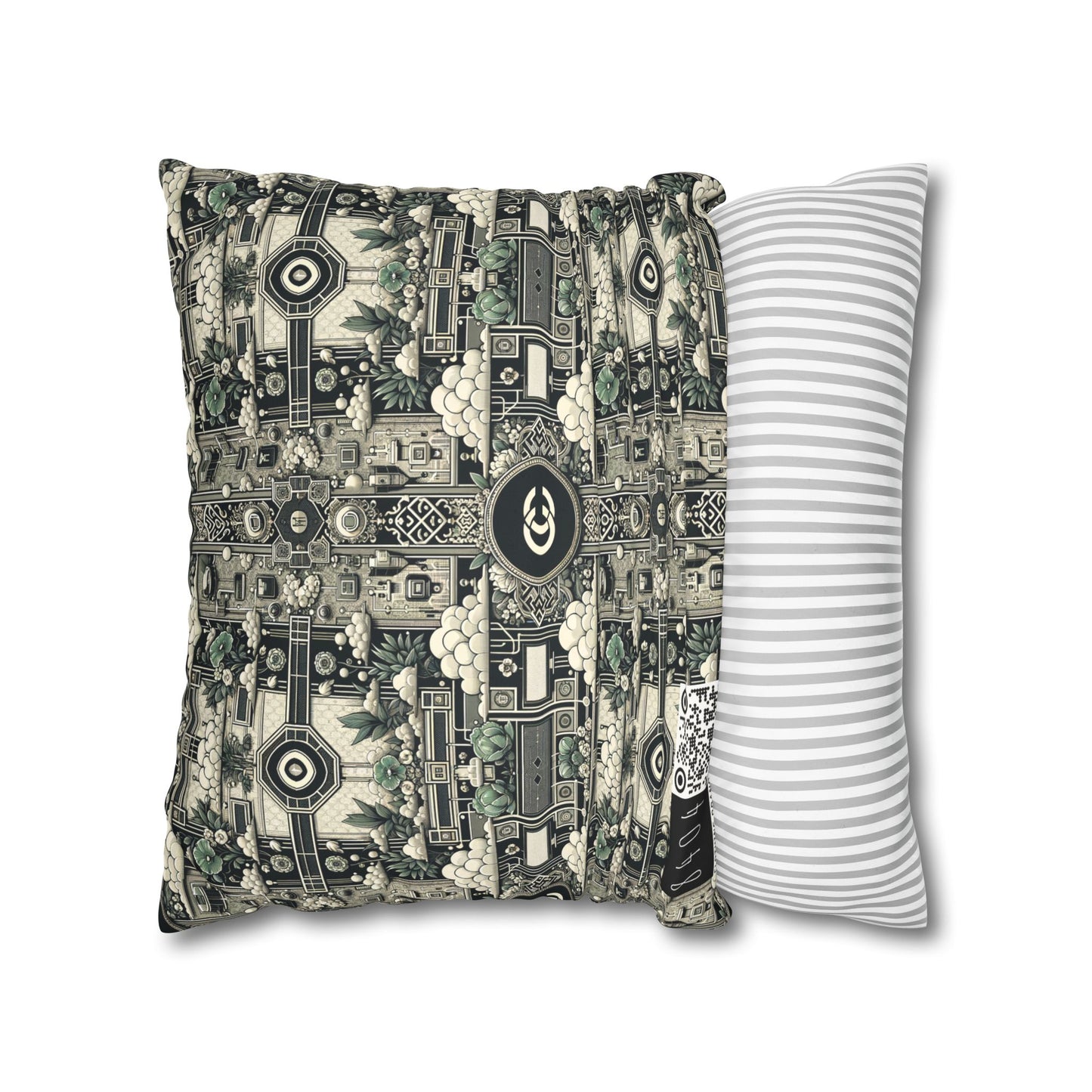 Cyber Garden Party Tech Garden Extravaganza Faux Suede Square Pillowcase - 8404 Design-54