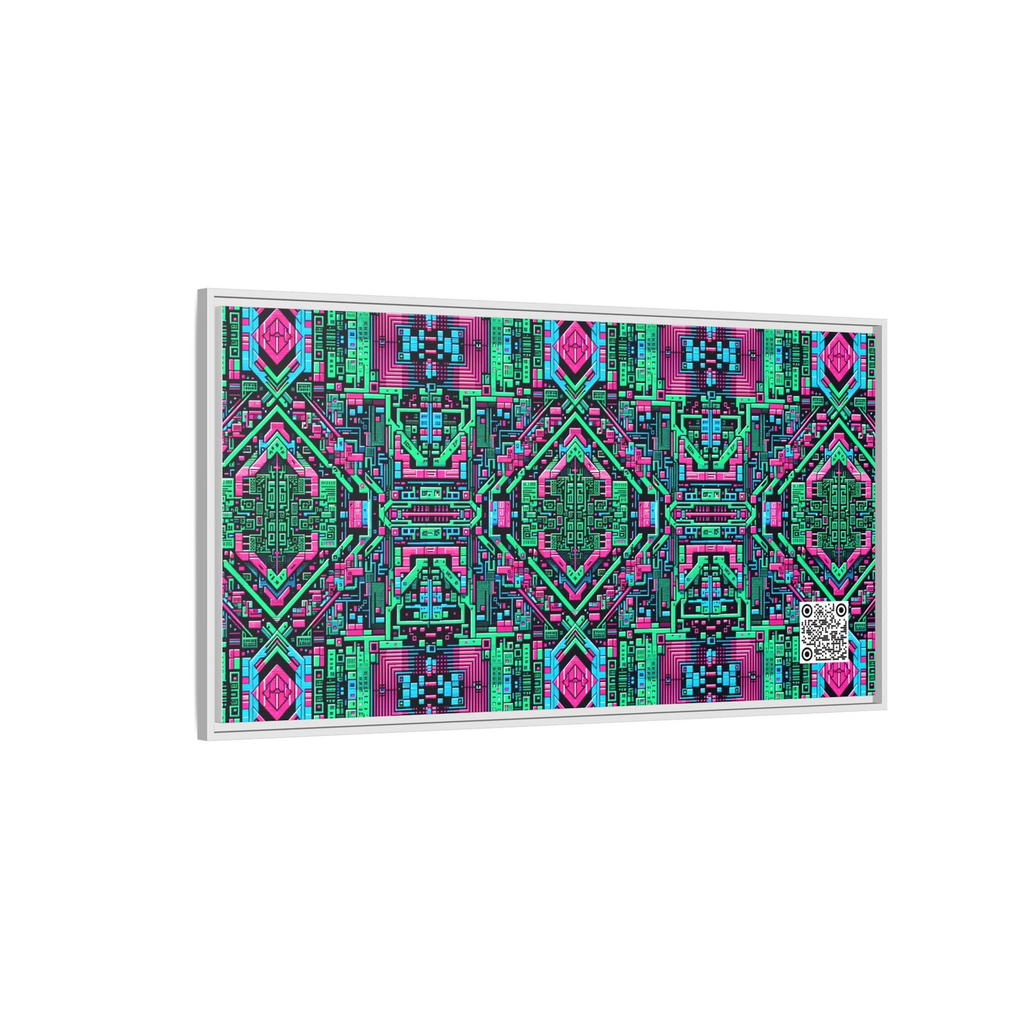 Digital Glitch Vibes Tech-Inspired Streetwear Matte Canvas, Framed (multi-Color) - 8404 Design-71 B