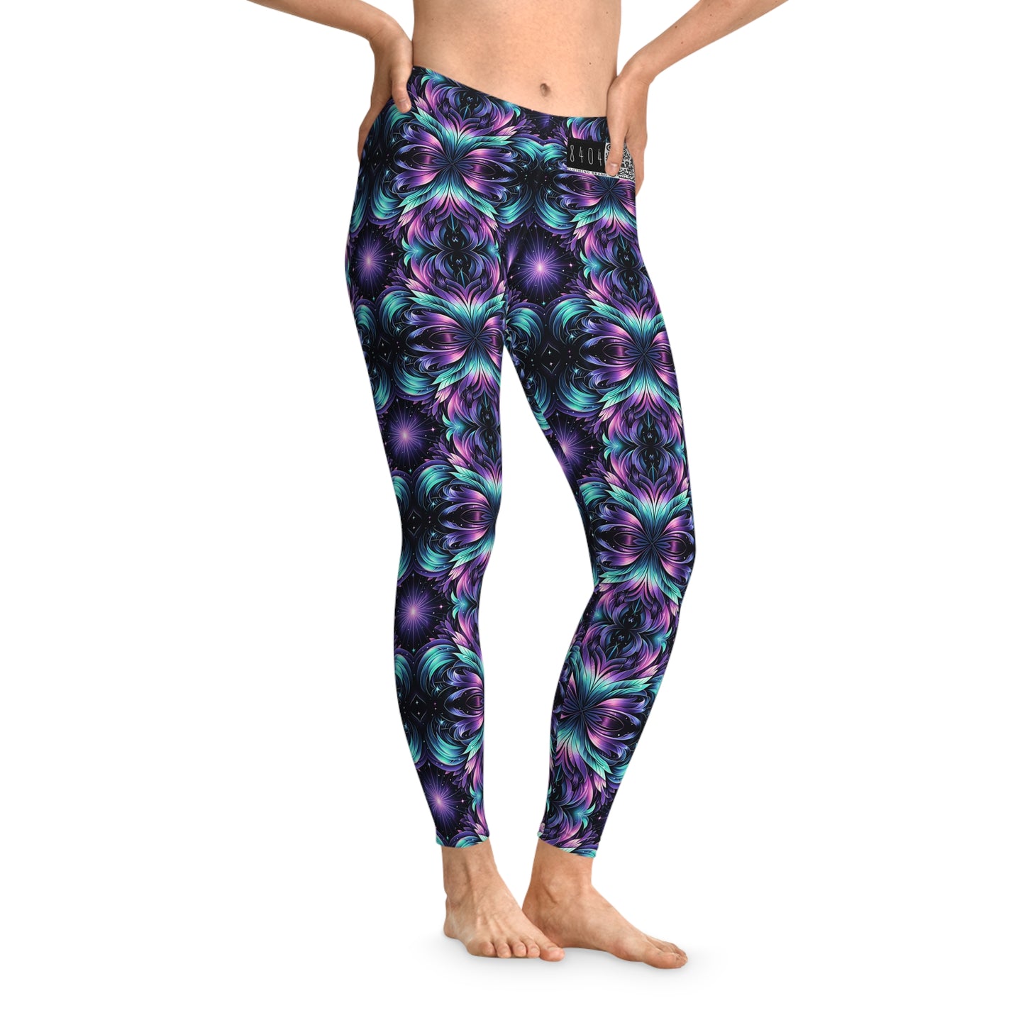 Iridescent Dream Futuristic Tech Stretch Leggings - 8404 Design-60