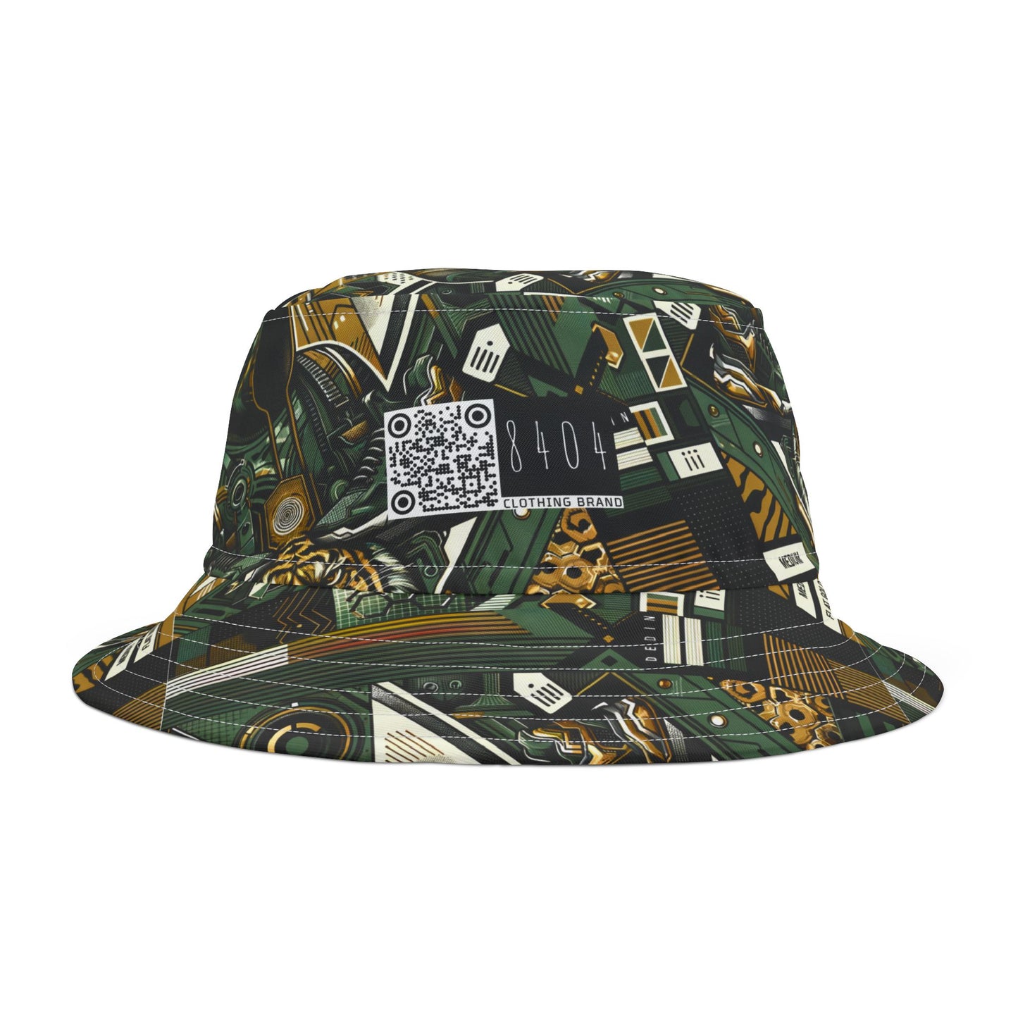 Neo-Camo Fusion Tech-Forward Streetwear Bucket Hat - 8404 Design-64