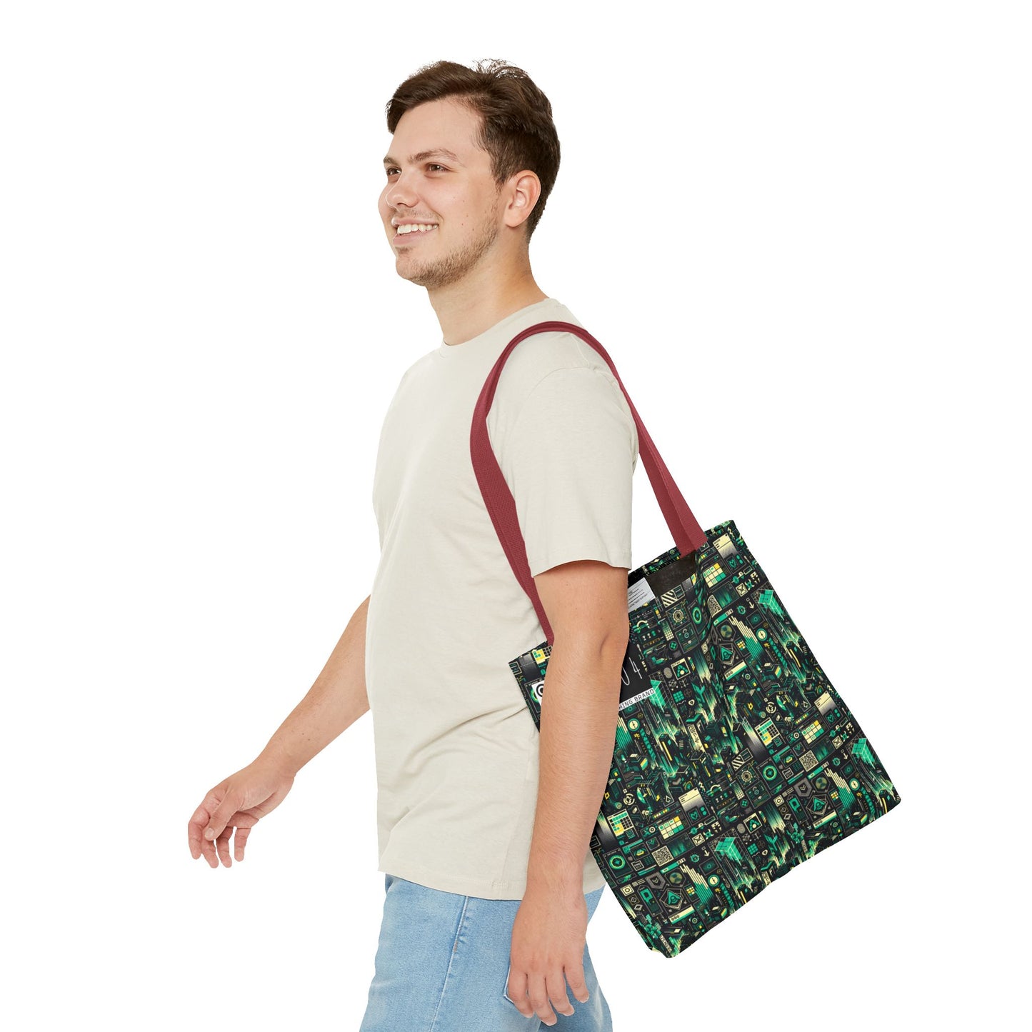 Digital Dystopia Tech Noir Tote Bag - 8404 Design-63