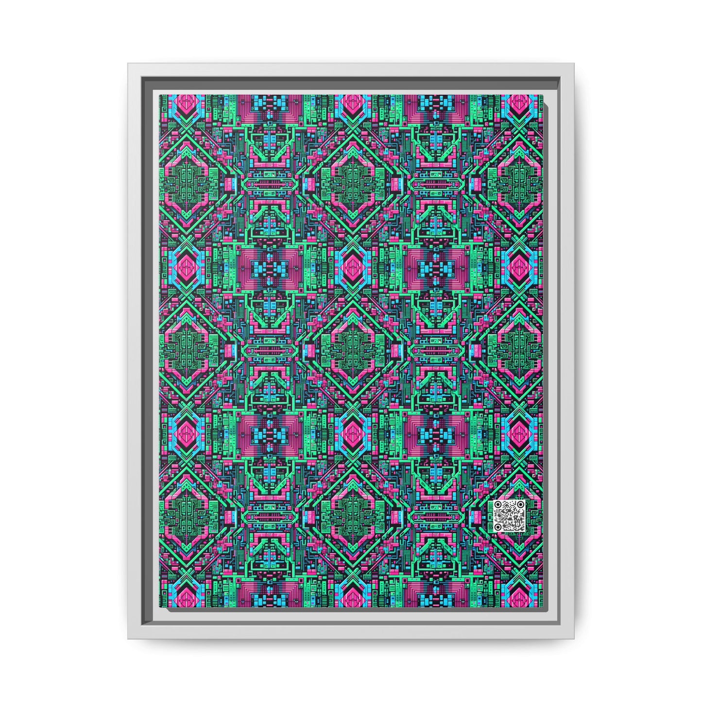 Digital Glitch Vibes Tech-Inspired Streetwear Matte Canvas, Framed (multi-Color) - 8404 Design-71 A