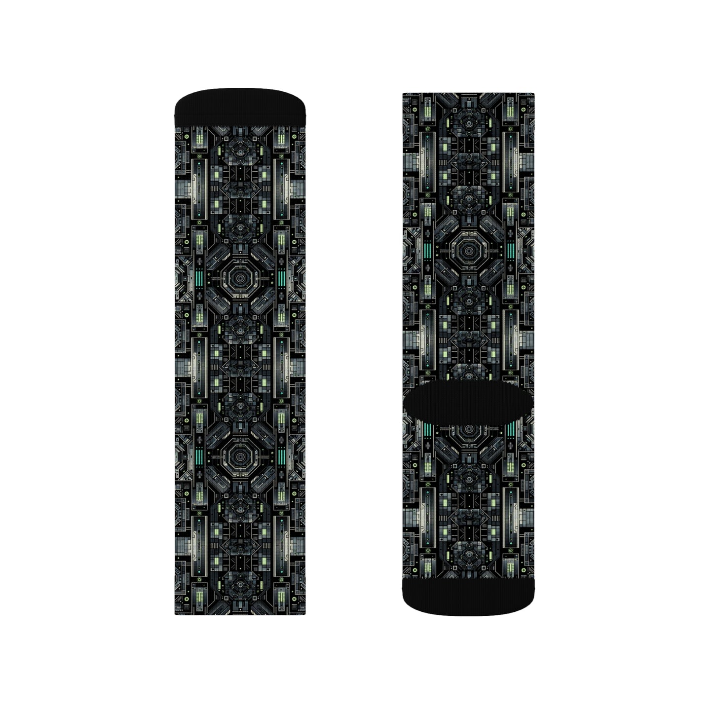 Tech Noir Tech-Forward Minimalism Sublimation Socks - 8404 Design-52