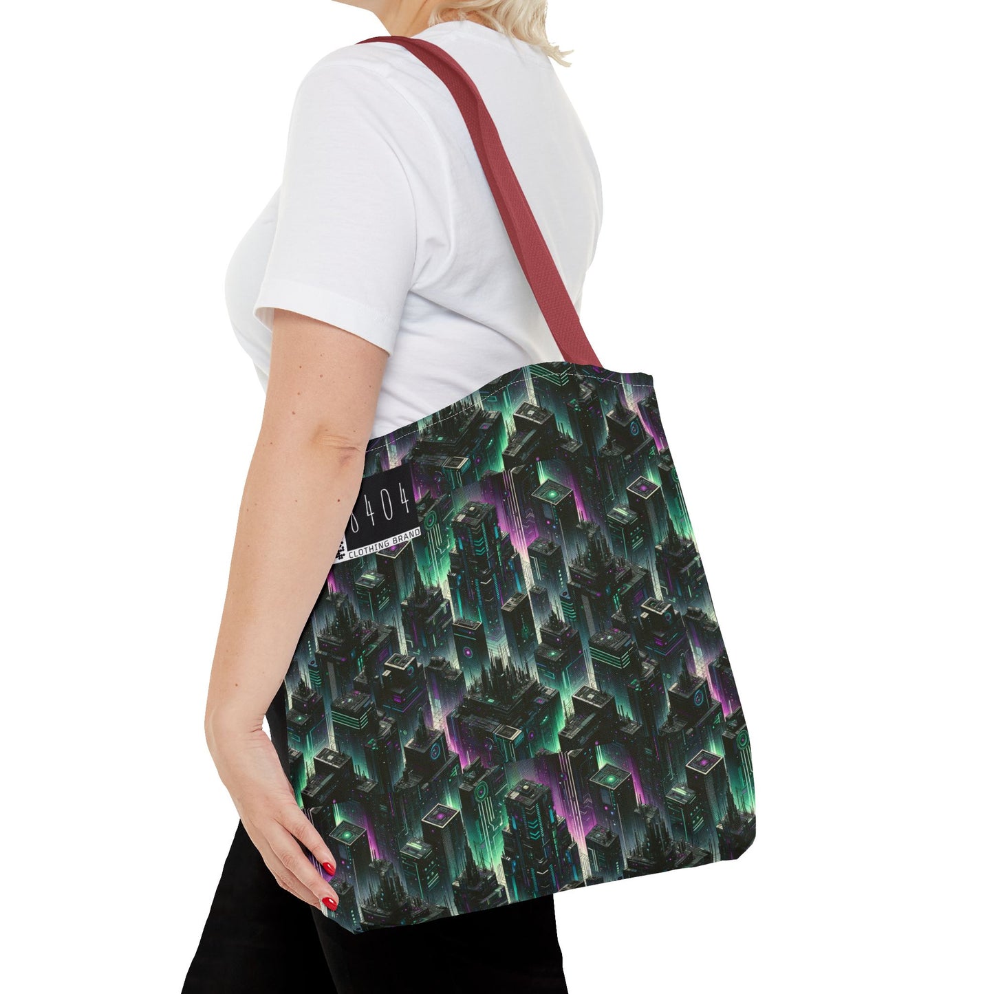 Tech Noir Aesthetics Tech-Forward Urban Dystopia Tote Bag - 8404 Design-44