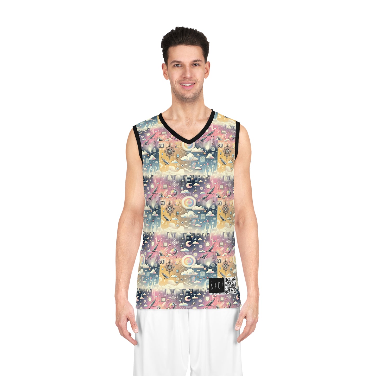 Digital Dreamland Whimsical and Nostalgic Streetwear With a Digital Twist Basketball Jersey - 8404 Design-69