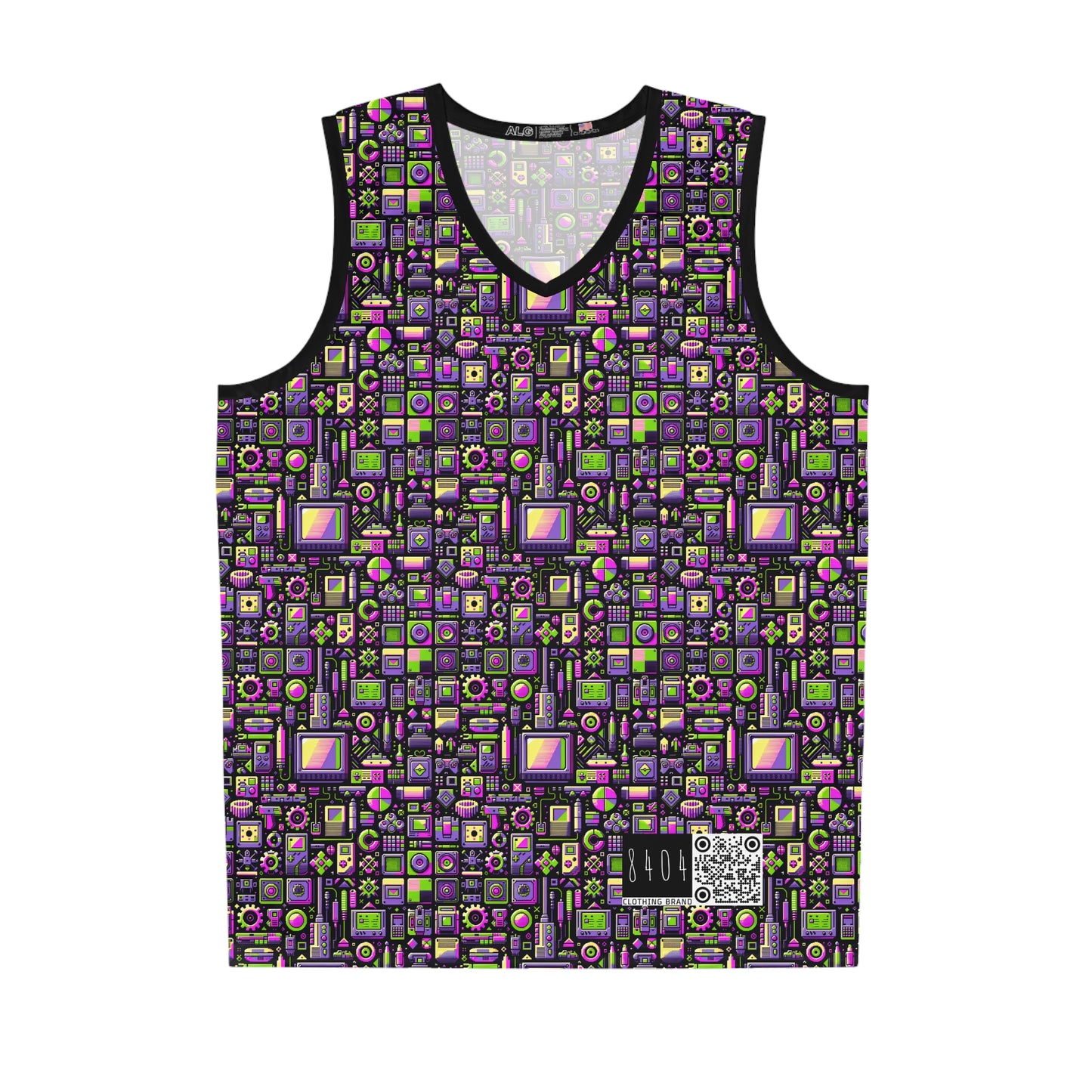 Digital Nostalgia Remix Modern Vintage Fusion Basketball Jersey - 8404 Design-67