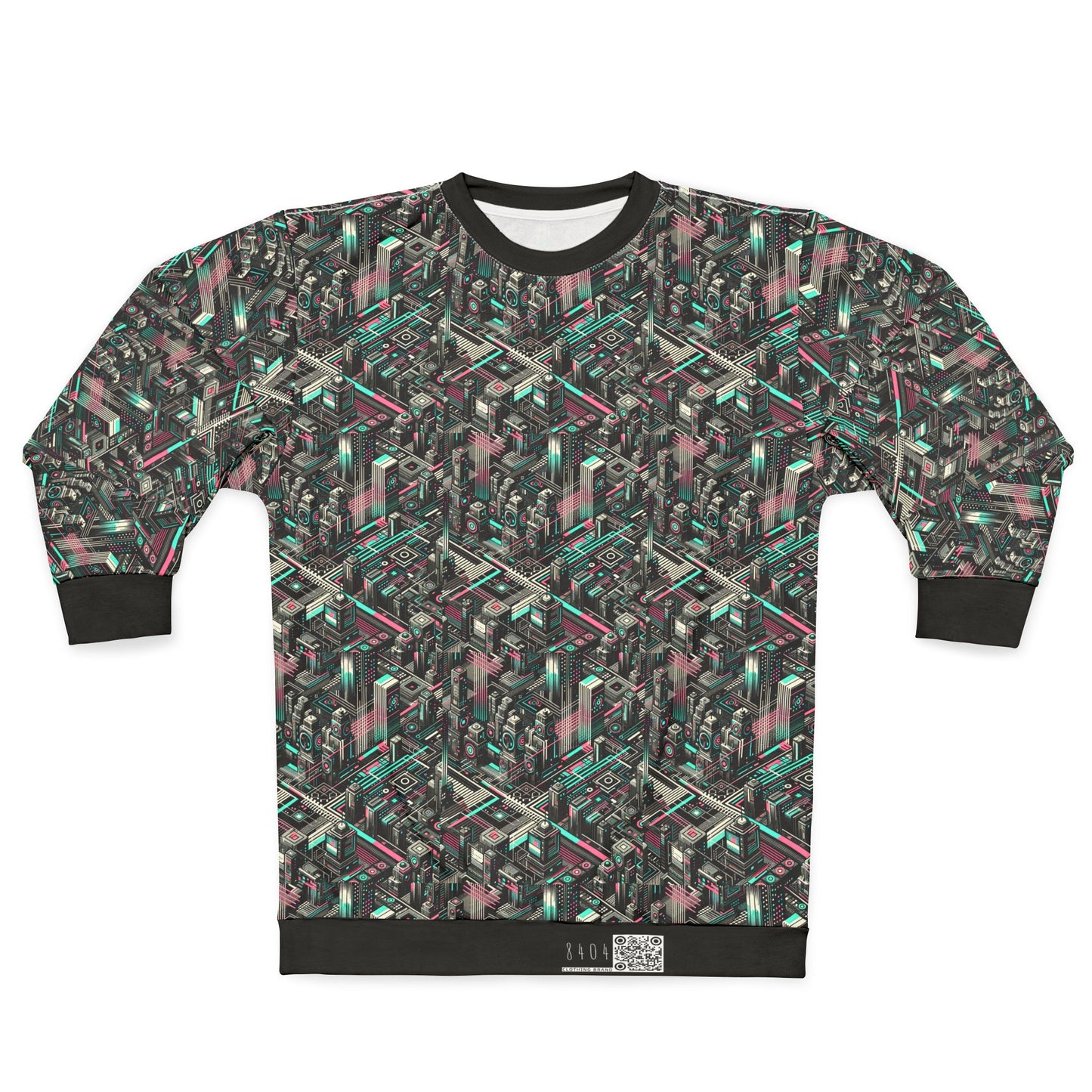 Digital Dreamland Tech-Inspired Streetwear Sweatshirt - 8404 Design-51